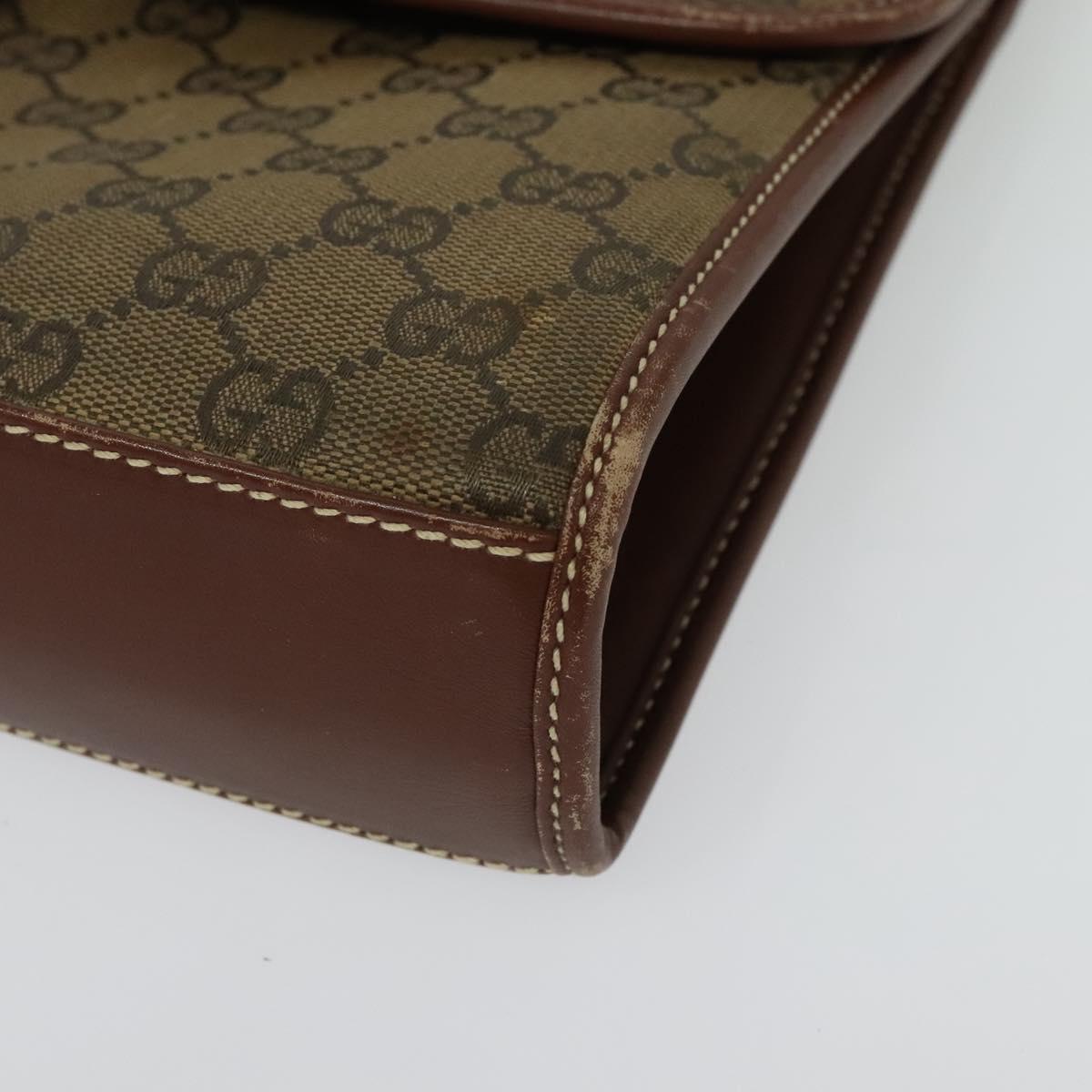GUCCI GG Canvas Shoulder Bag Brown Gold 004 49 0195 Auth 133417