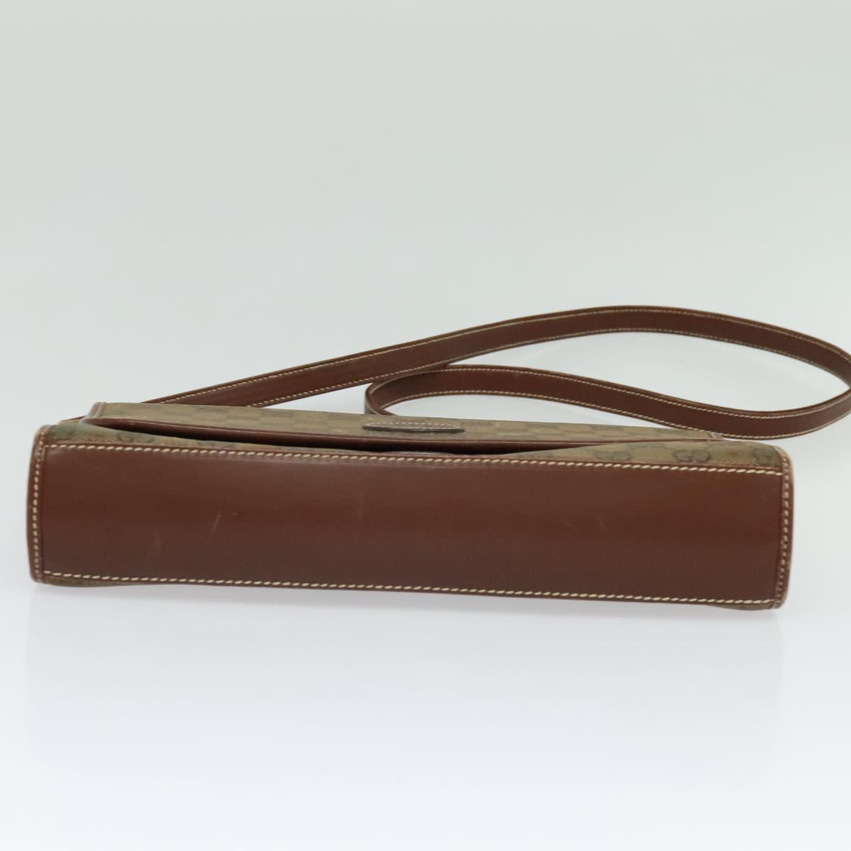 GUCCI GG Canvas Shoulder Bag Brown Gold 004 49 0195 Auth 133417