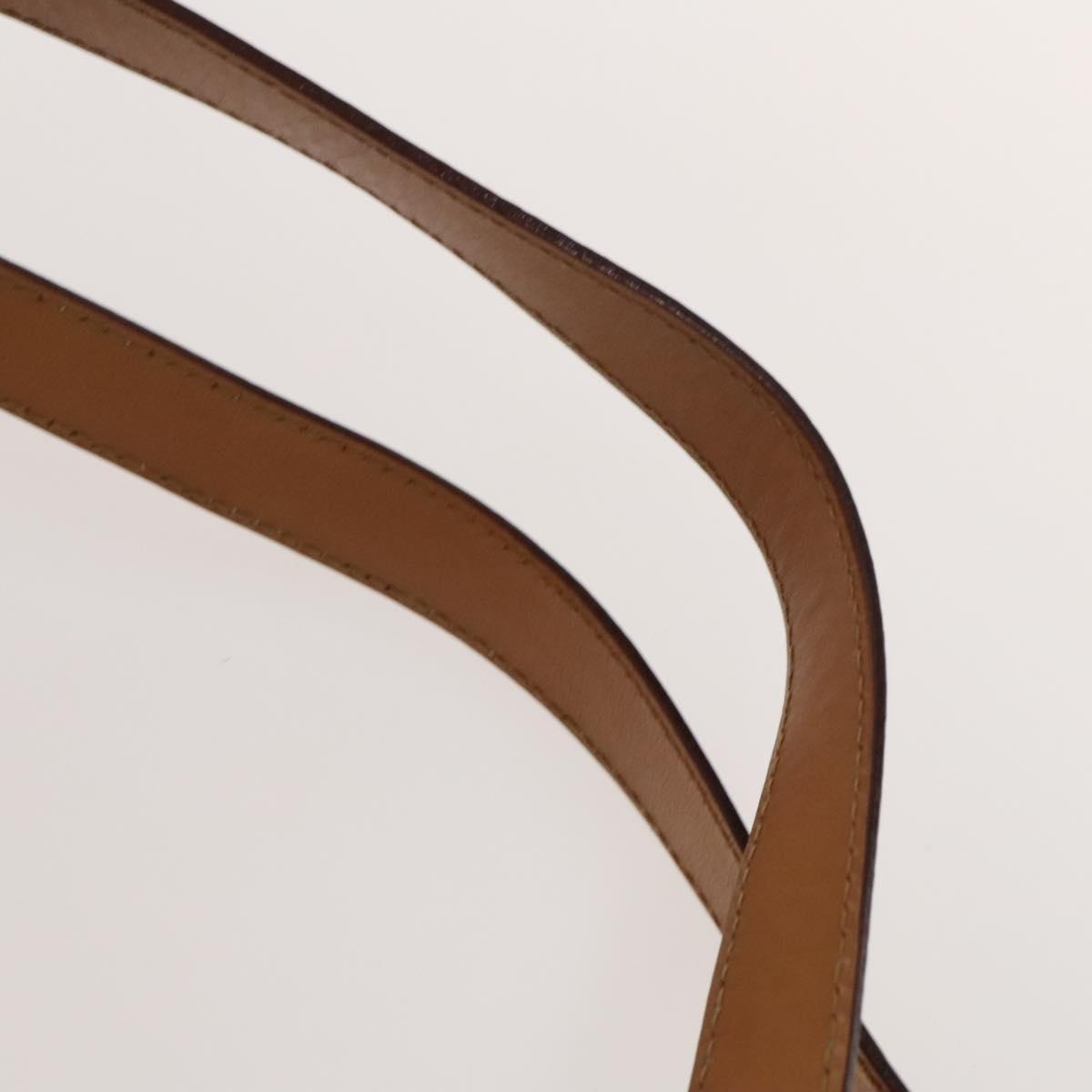 CELINE Macadam Canvas Backpack PVC Leather Brown Gold Auth 133422