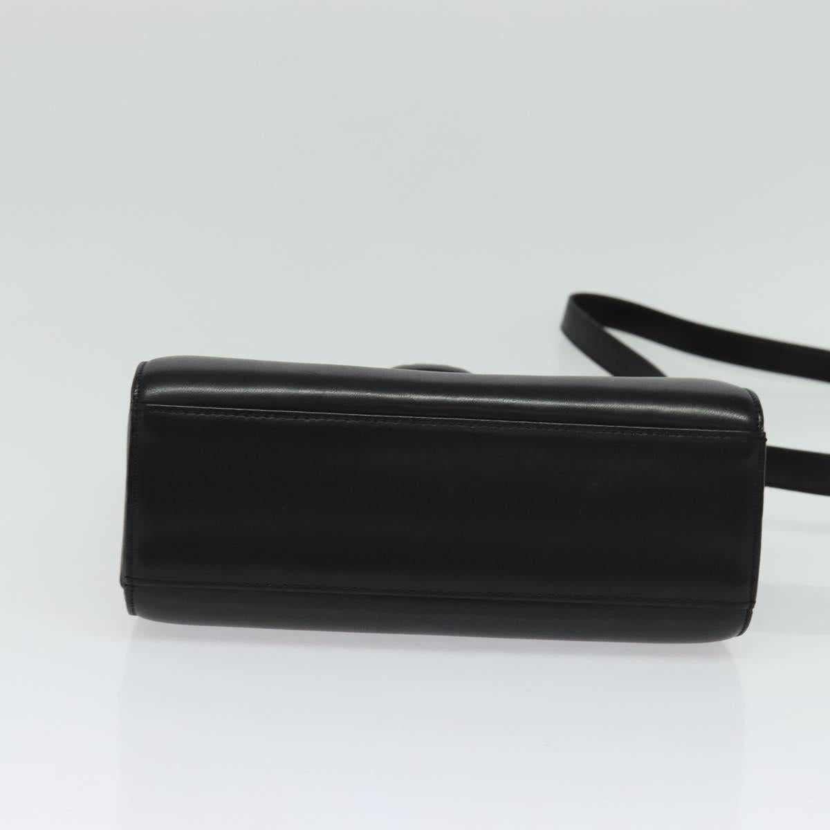 GIVENCHY Hand Bag Leather 2way Black Auth 133423