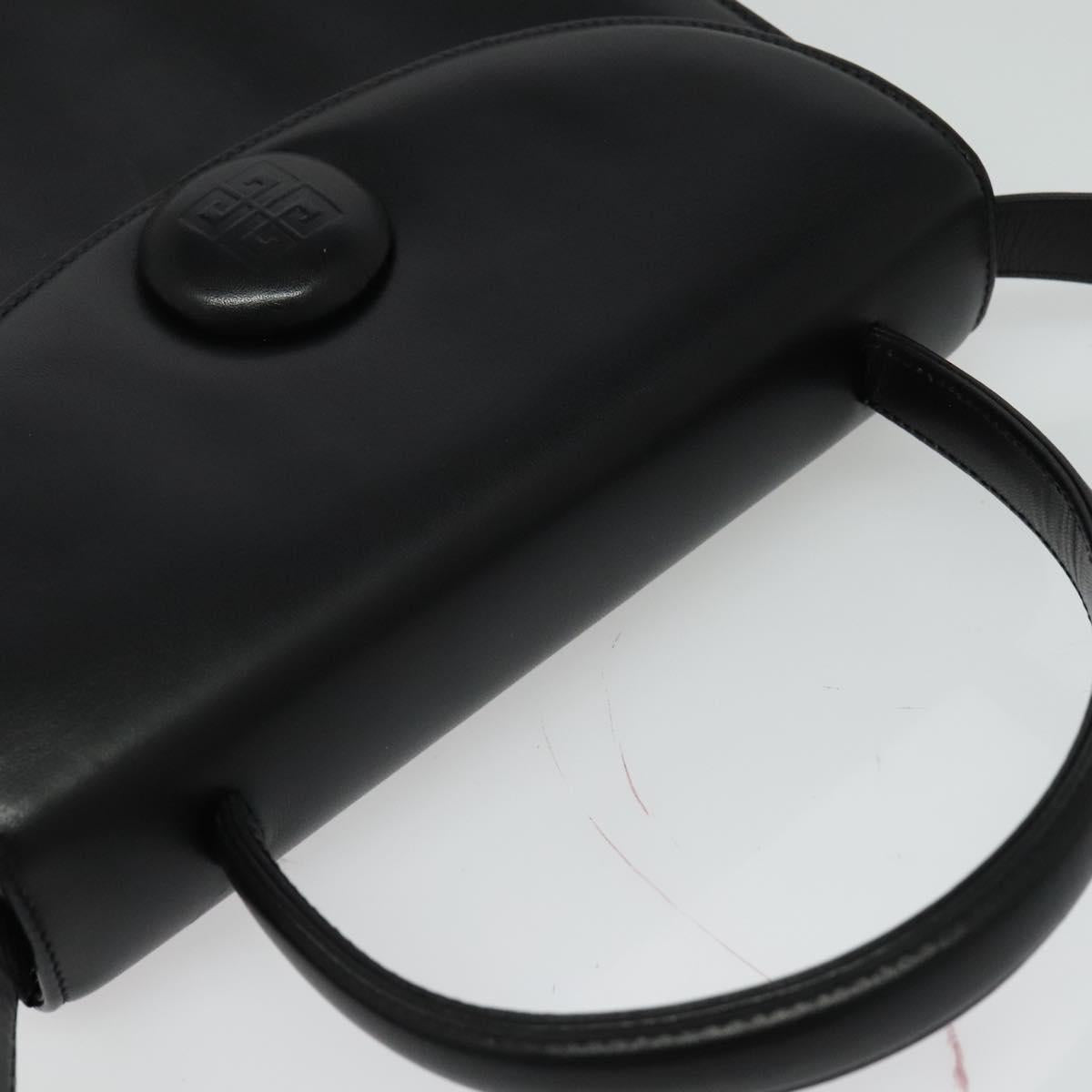 GIVENCHY Hand Bag Leather 2way Black Auth 133423