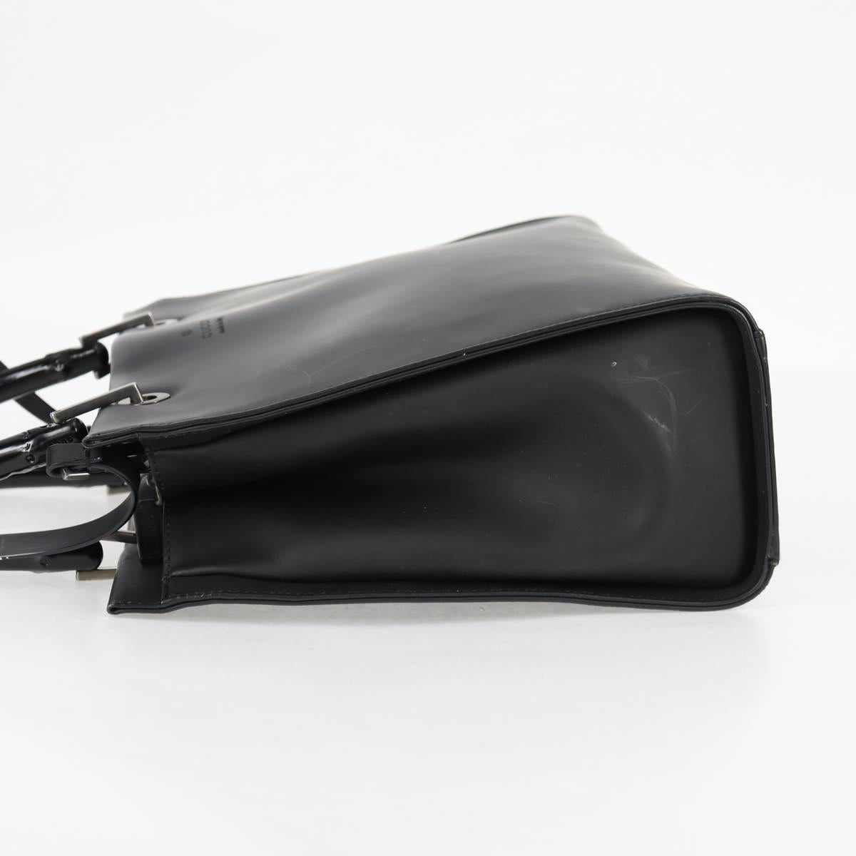 GUCCI Bamboo Hand Bag Leather 2way Black 002 1016 Auth 133424