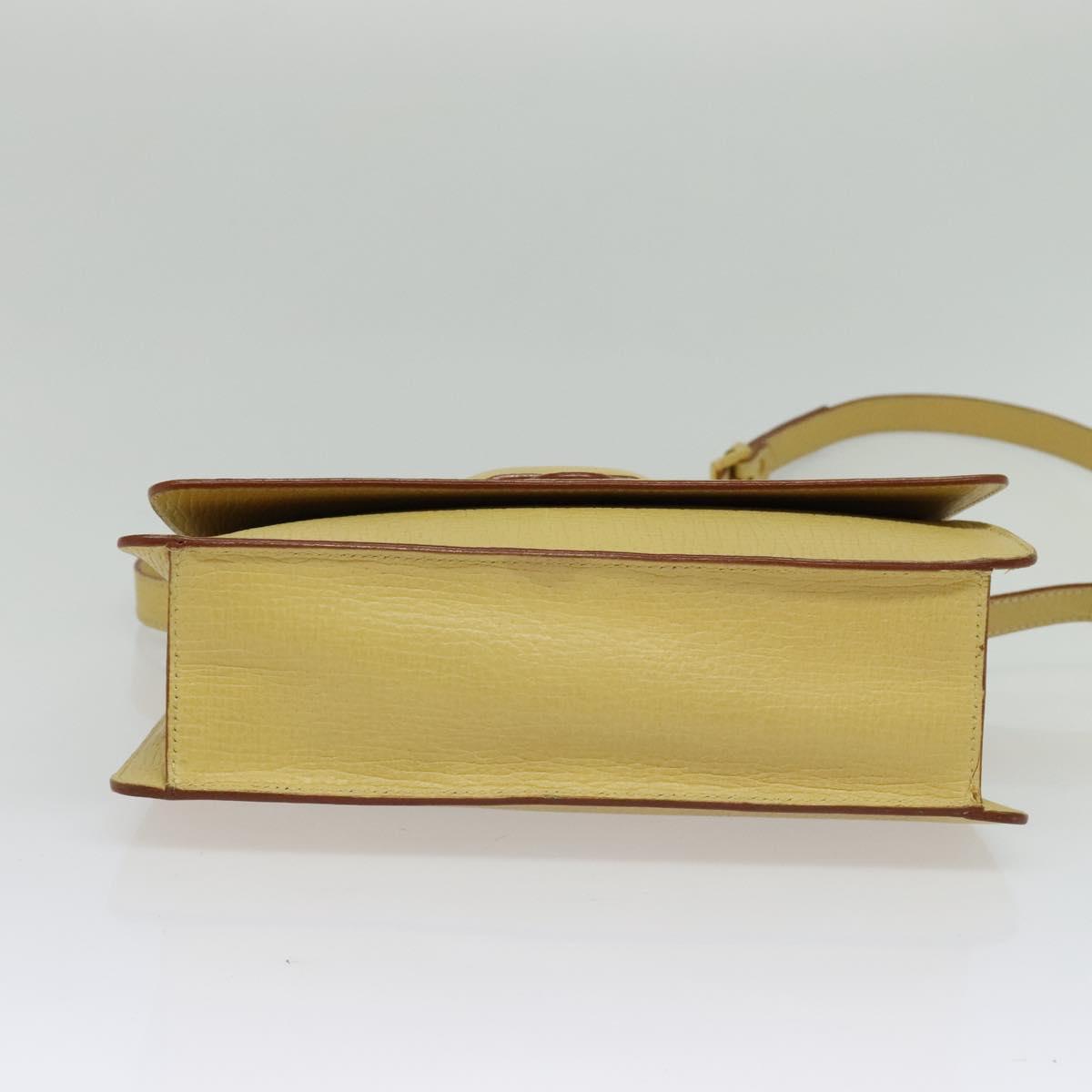 LOEWE Anagram Hand Bag Leather 2way Gold Yellow Auth 133432