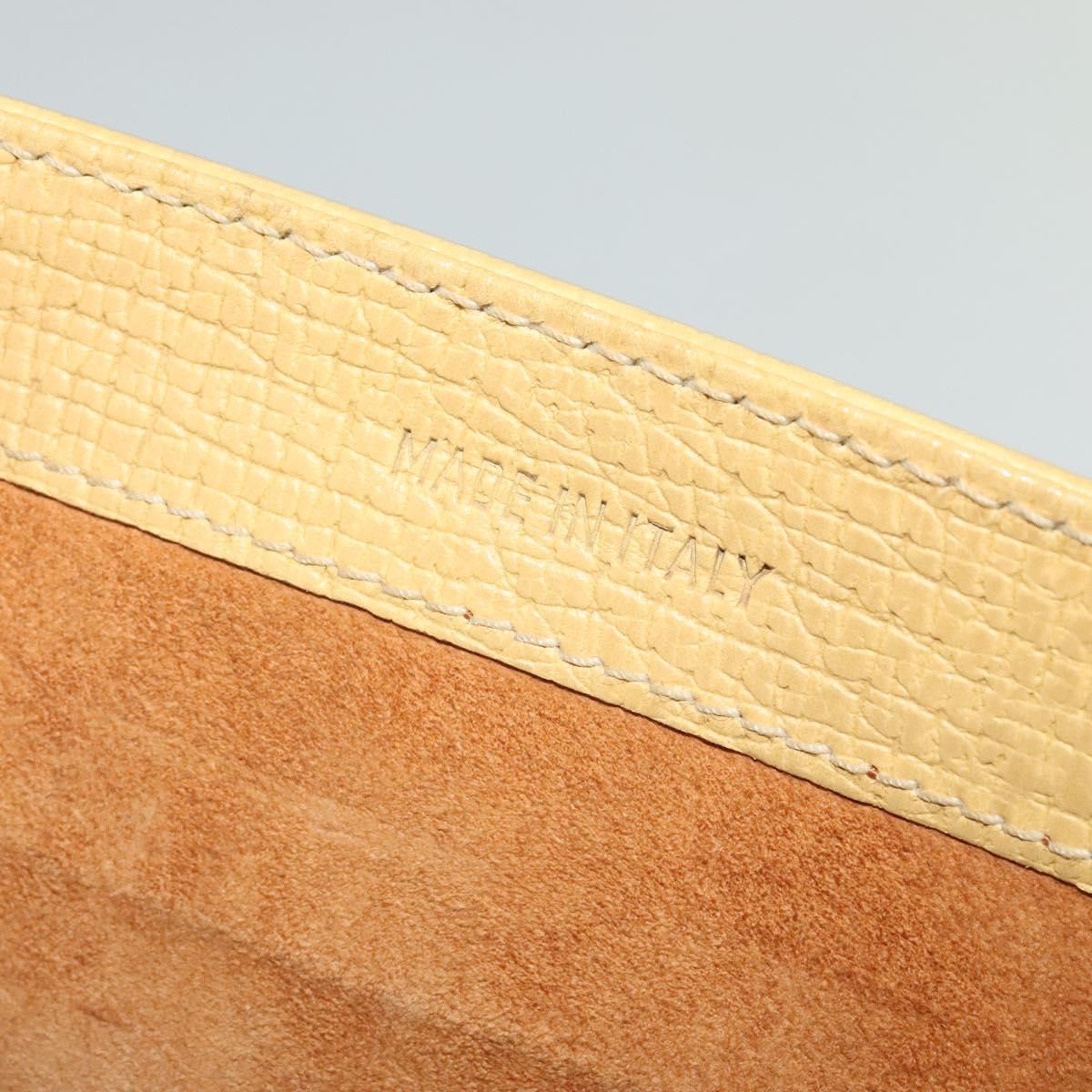 LOEWE Anagram Hand Bag Leather 2way Gold Yellow Auth 133432