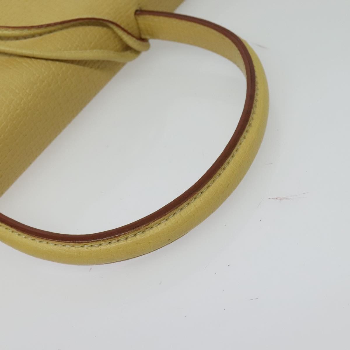 LOEWE Anagram Hand Bag Leather 2way Gold Yellow Auth 133432