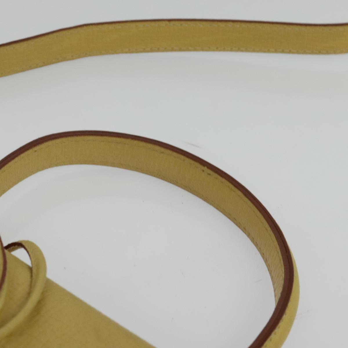LOEWE Anagram Hand Bag Leather 2way Gold Yellow Auth 133432