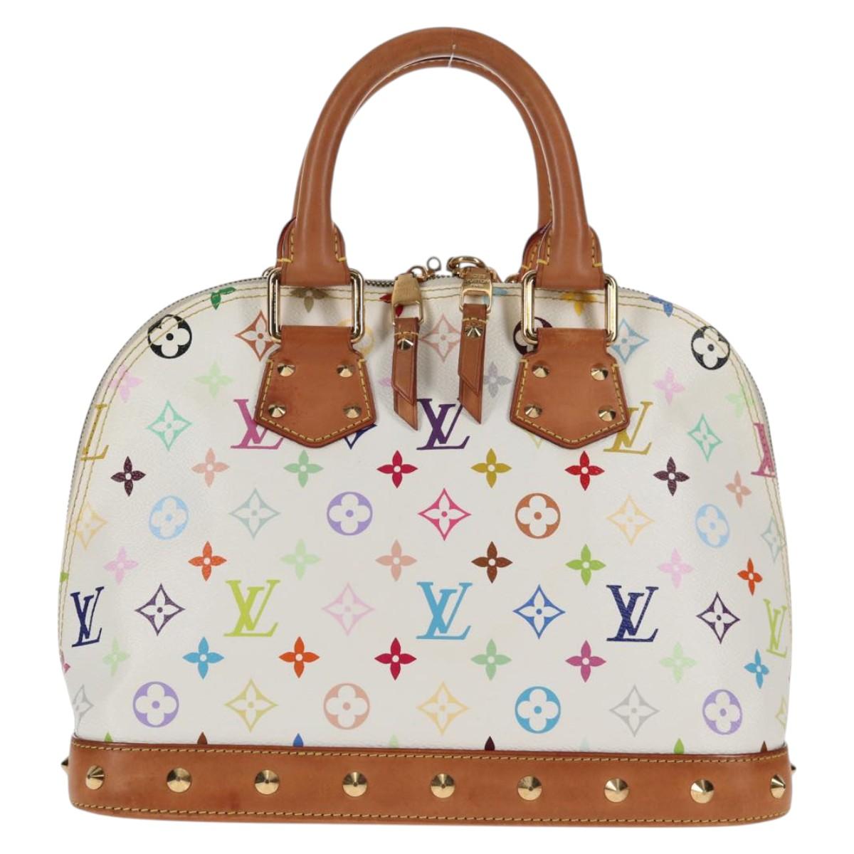 LOUIS VUITTON Monogram Multicolor Alma Hand Bag White M92647 LV Auth 133443V