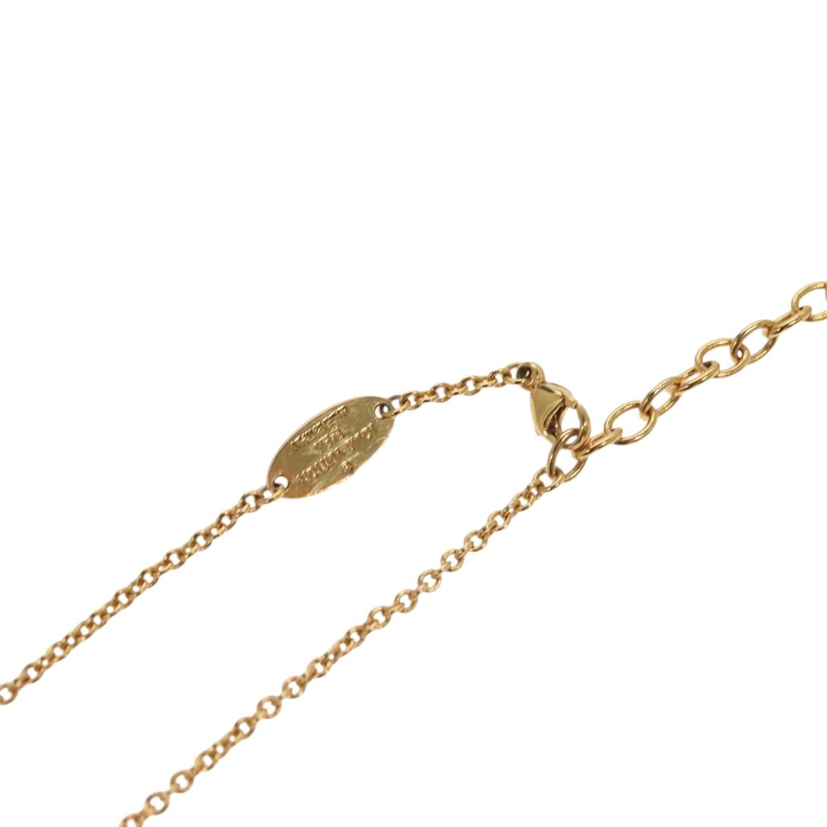 LOUIS VUITTON Essential V Necklace Gold M61083 LV Auth 133449