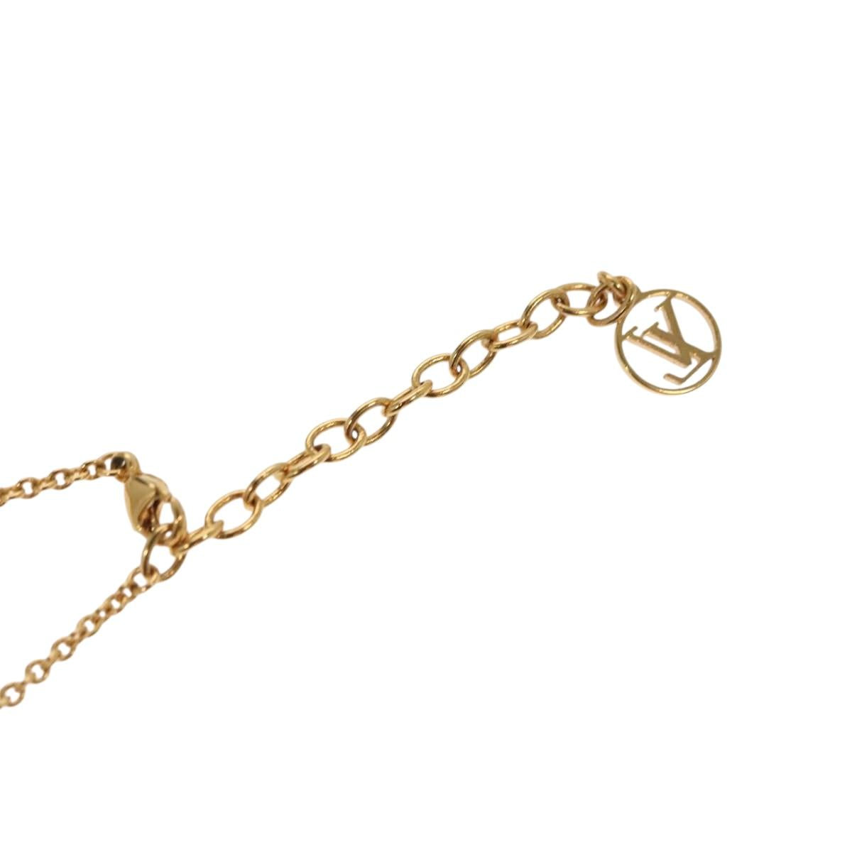 LOUIS VUITTON Essential V Necklace Gold M61083 LV Auth 133449