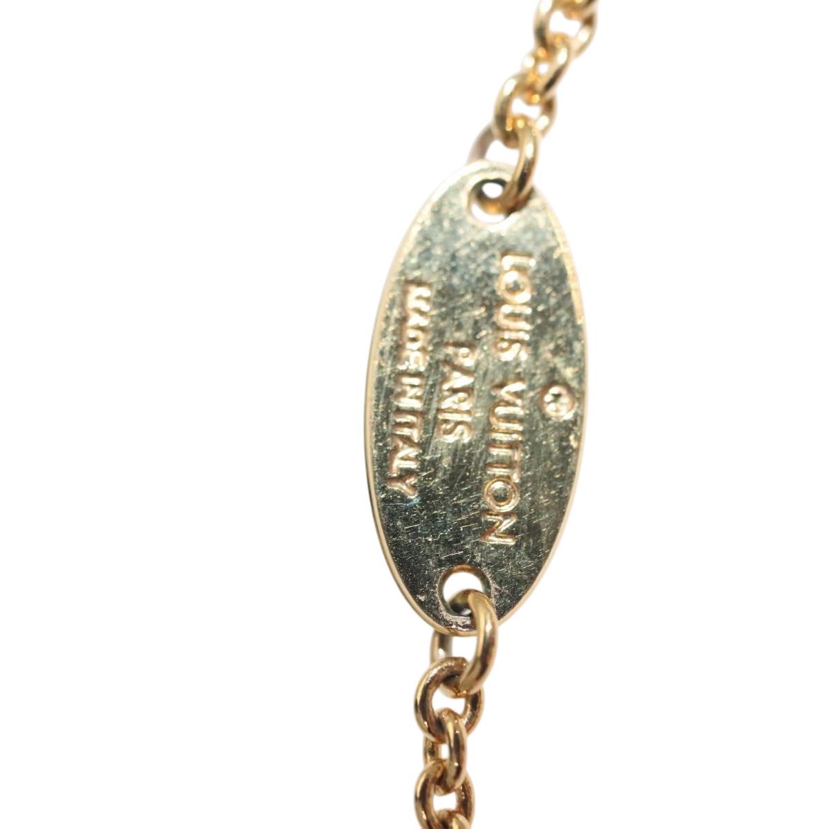 LOUIS VUITTON Essential V Necklace Gold M61083 LV Auth 133449