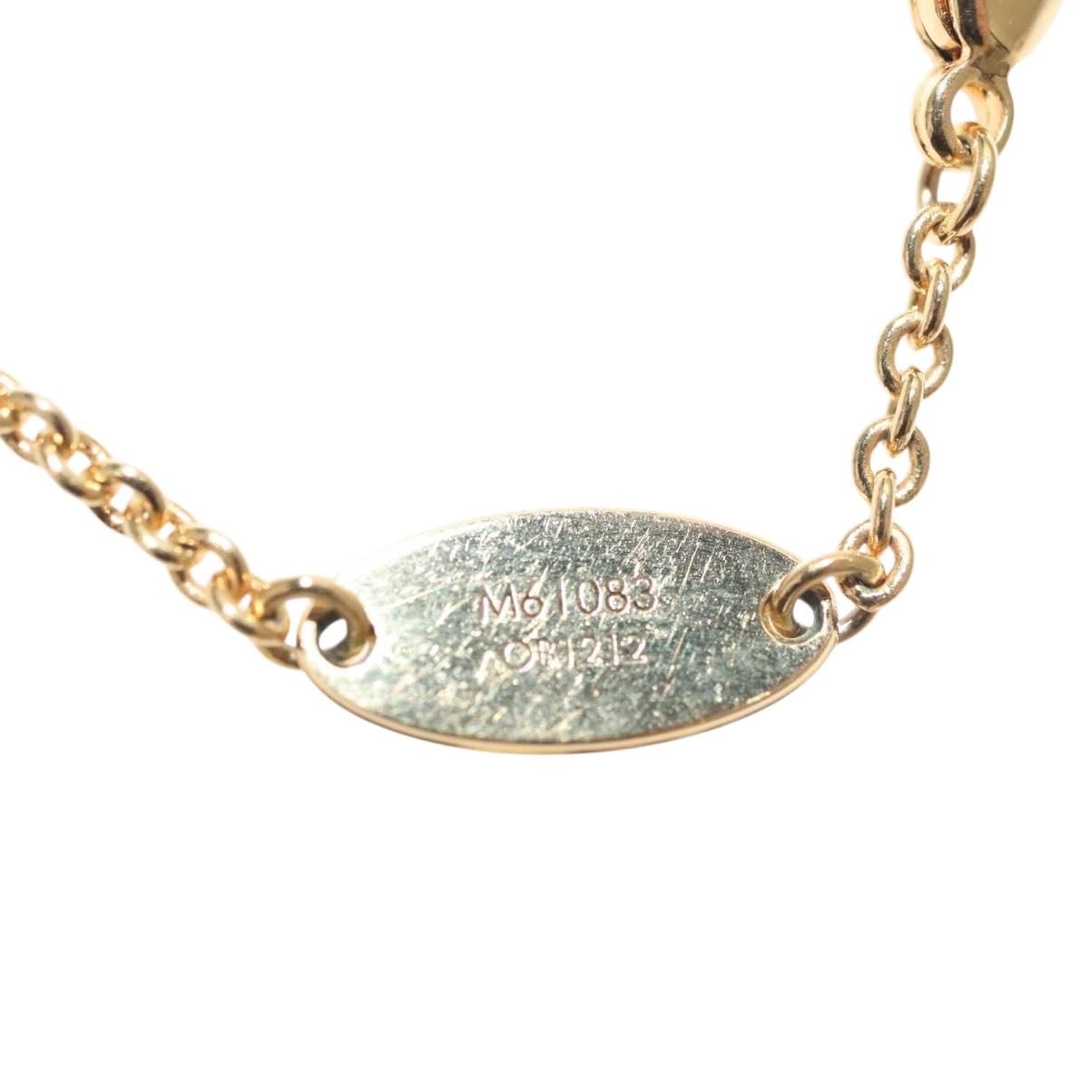 LOUIS VUITTON Essential V Necklace Gold M61083 LV Auth 133449
