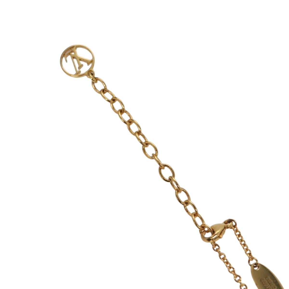 LOUIS VUITTON Essential V Necklace Gold M61083 LV Auth 133449