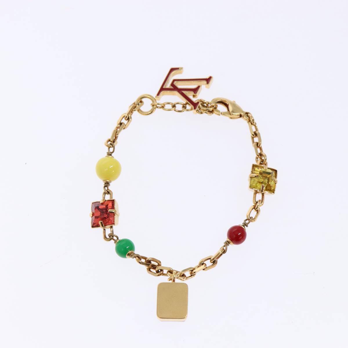 LOUIS VUITTON Bracelet metal Gold LV Auth 133450