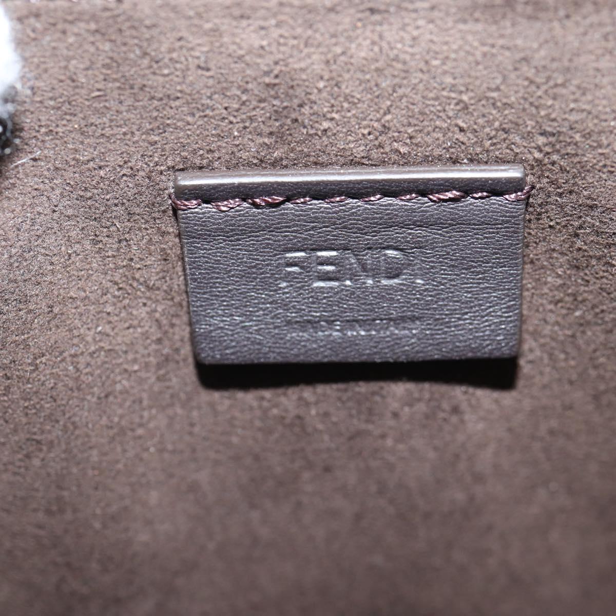 FENDI Fab Shoulder Bag Leather Green Gold Auth 133473M