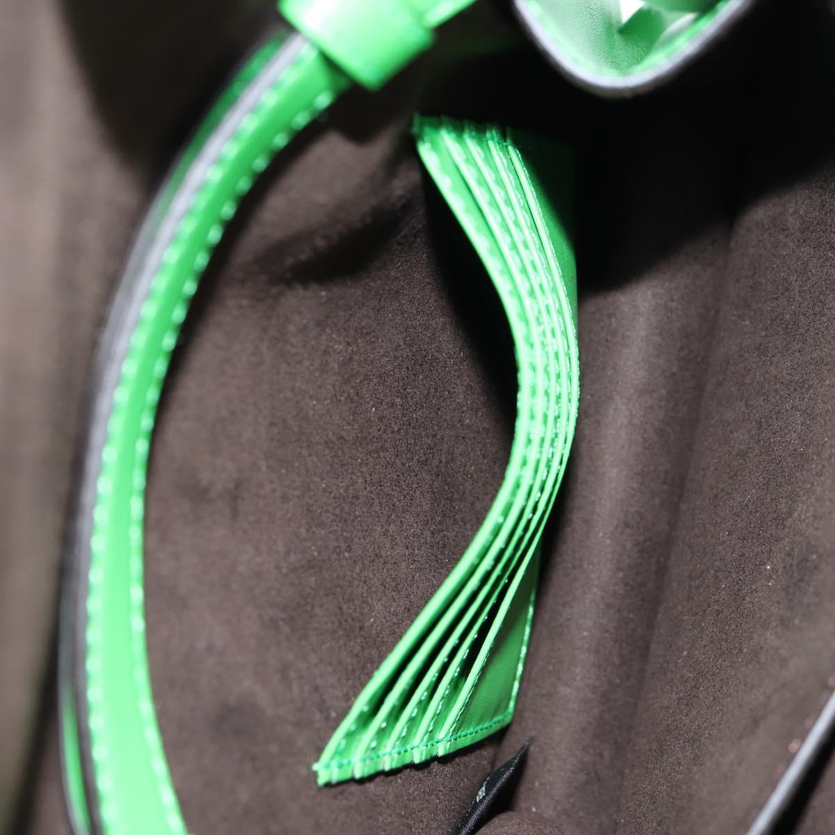 FENDI Fab Shoulder Bag Leather Green Gold Auth 133473M