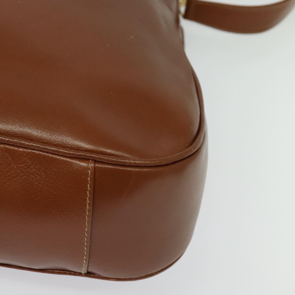 GUCCI Bamboo Hand Bag Leather 2way Brown Gold 001 2113 1577 Auth 133477