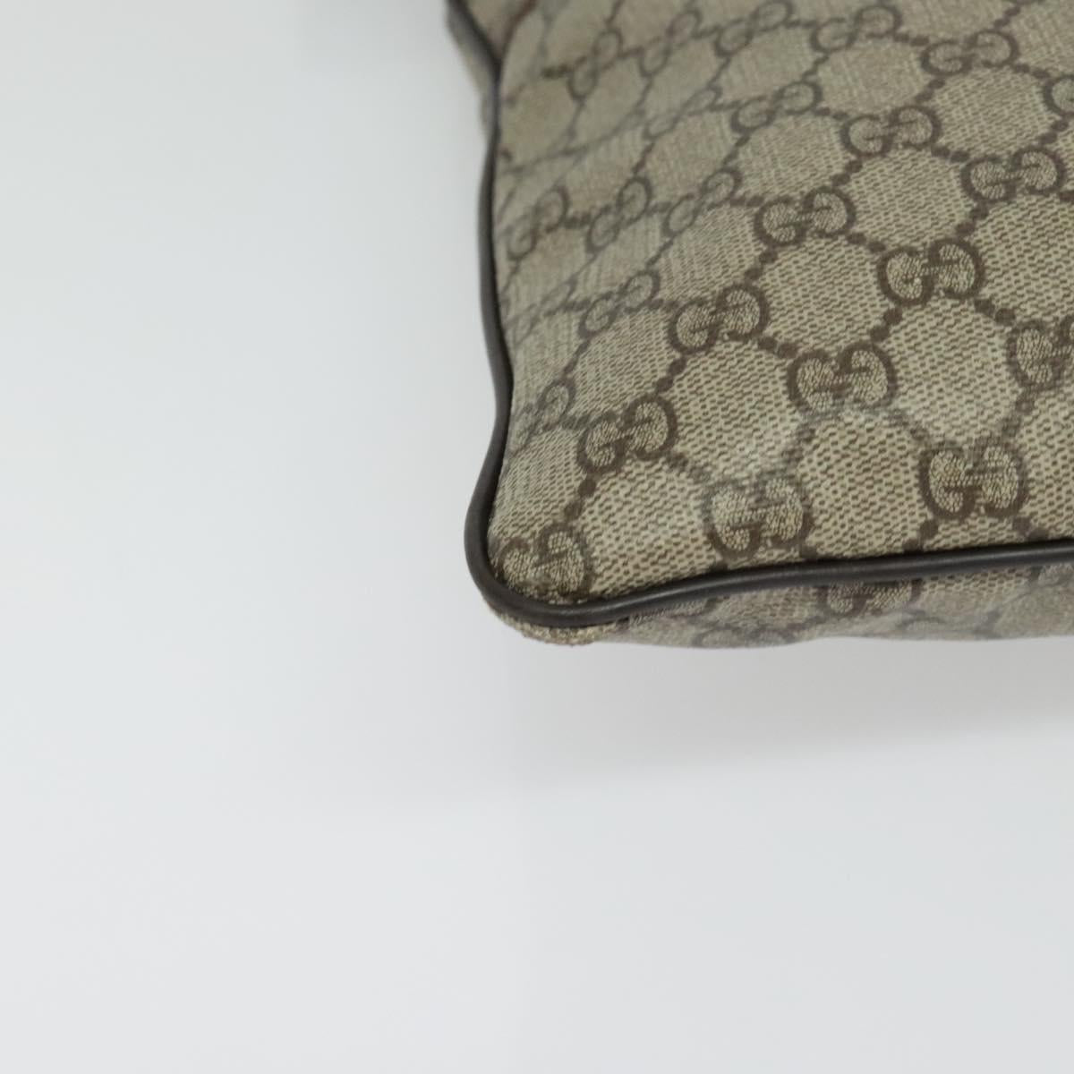 GUCCI GG Supreme Shoulder Bag PVC Beige Silver 141198 Auth 133479