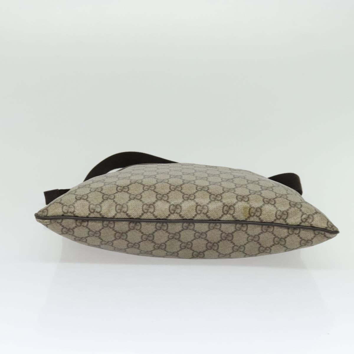 GUCCI GG Supreme Shoulder Bag PVC Beige Silver 141198 Auth 133479