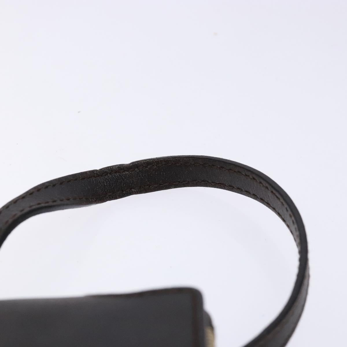GUCCI GG Canvas Pouch Beige Silver 039 1669 1097 Auth 133490