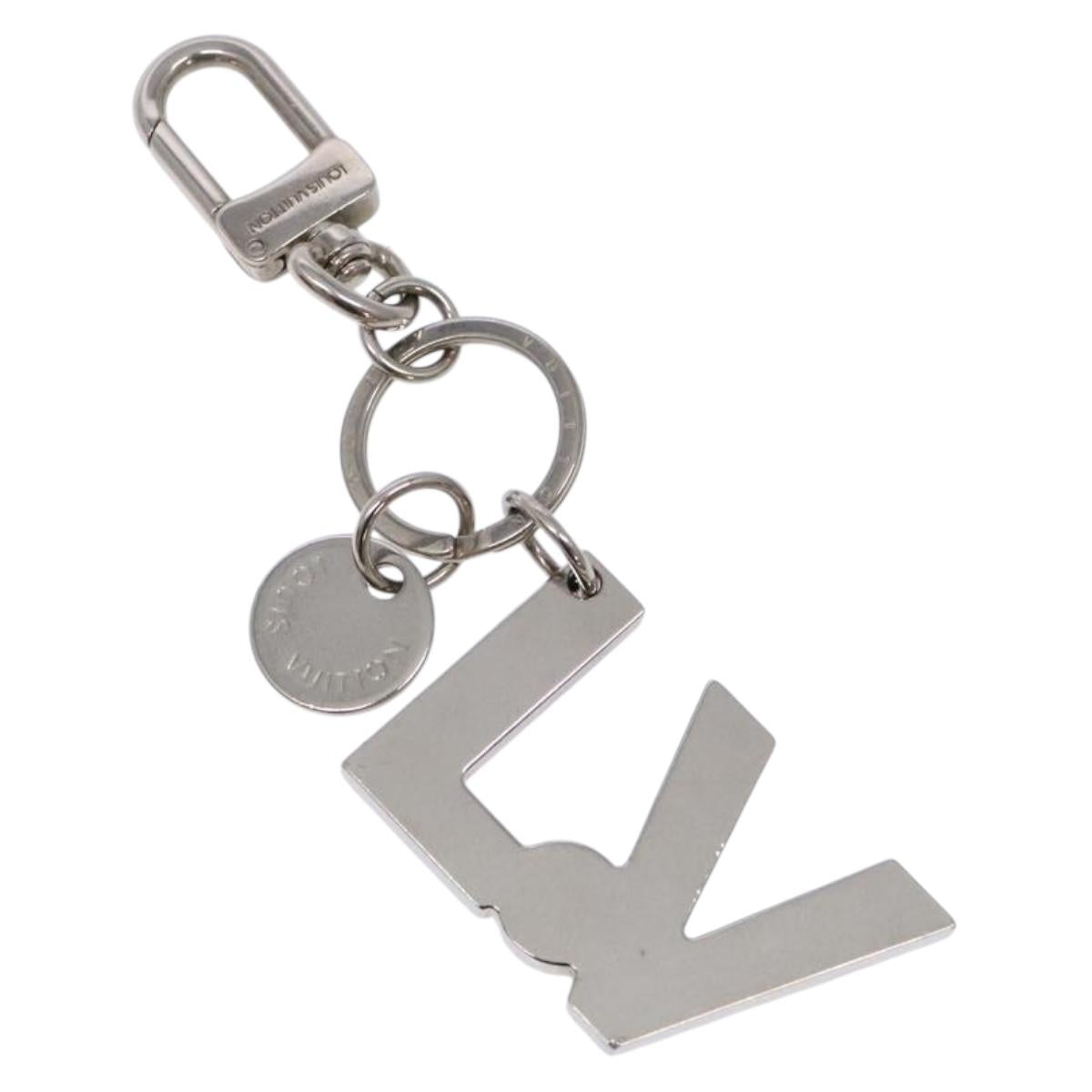 LOUIS VUITTON Porte Cles LV Rope Charm metal Silver M66497 LV Auth 133502