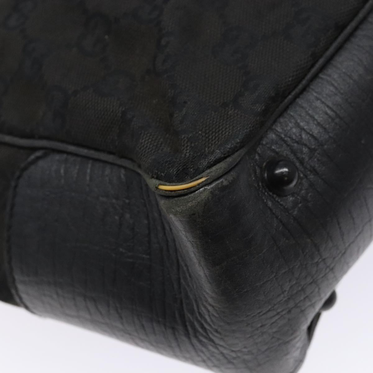 GUCCI Bamboo GG Canvas Hand Bag Black 112530 Auth 133507
