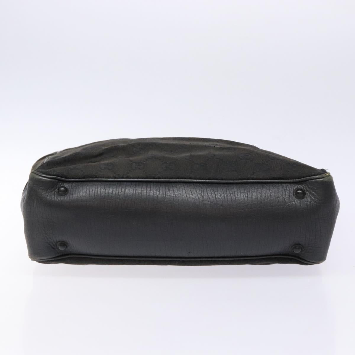 GUCCI Bamboo GG Canvas Hand Bag Black 112530 Auth 133507