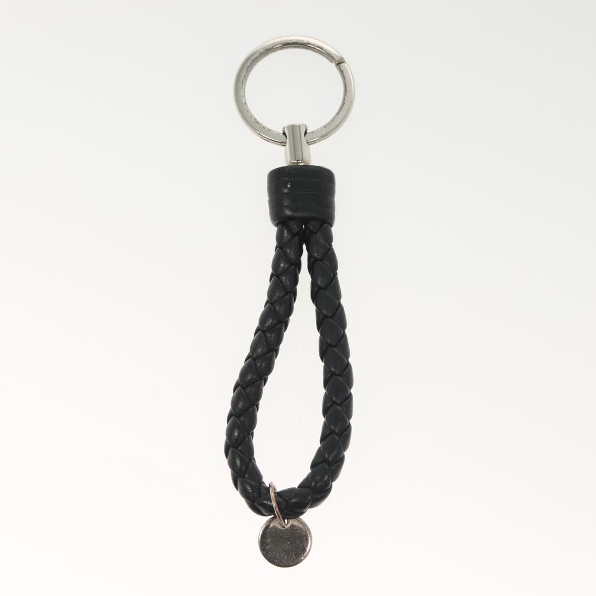 BOTTEGA VENETA INTRECCIATO Key Holder Leather Black Auth 133509