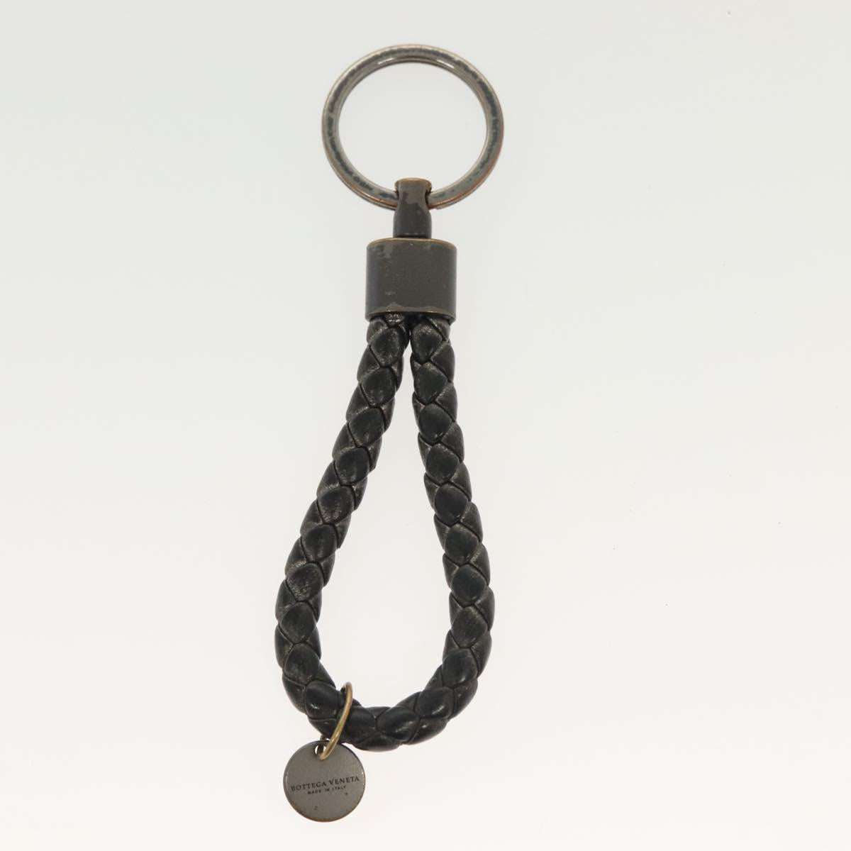 BOTTEGA VENETA INTRECCIATO Key Holder Leather Black Auth 133509