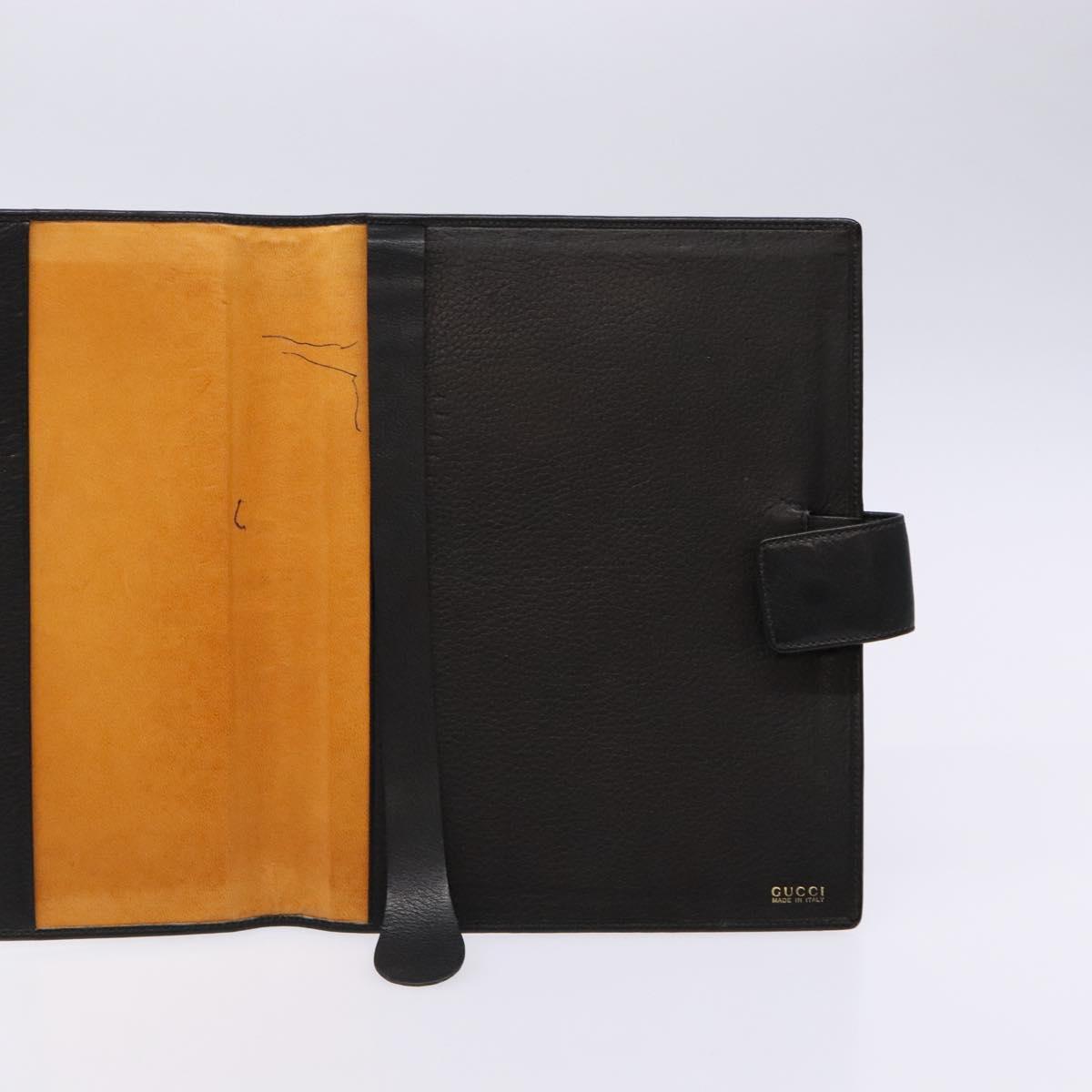 GUCCI Book Cover Leather Black Auth 133512