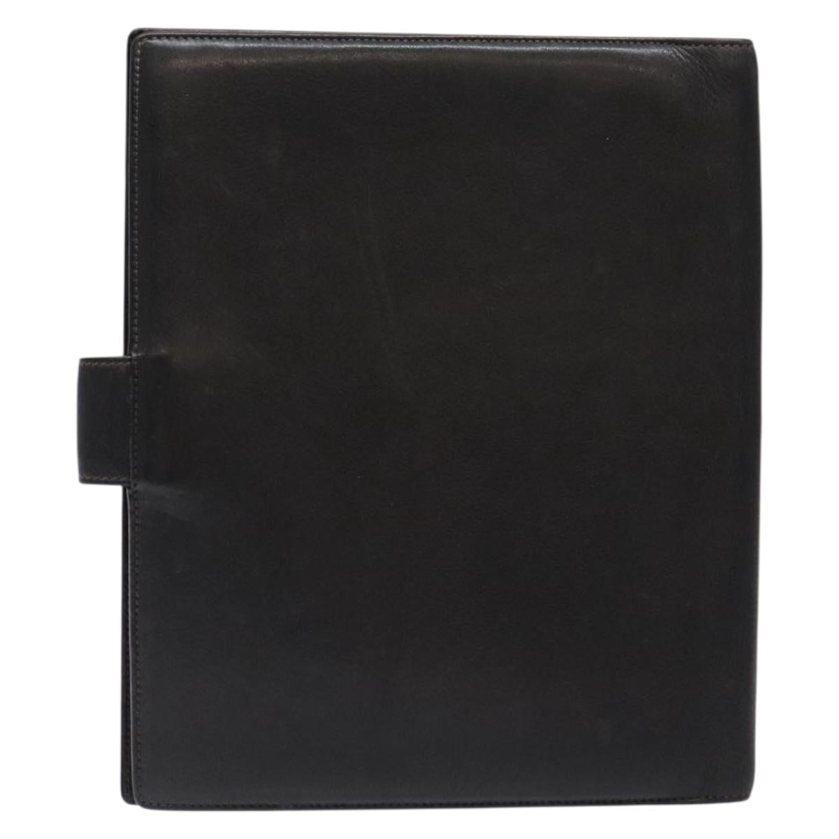 GUCCI Book Cover Leather Black Auth 133512