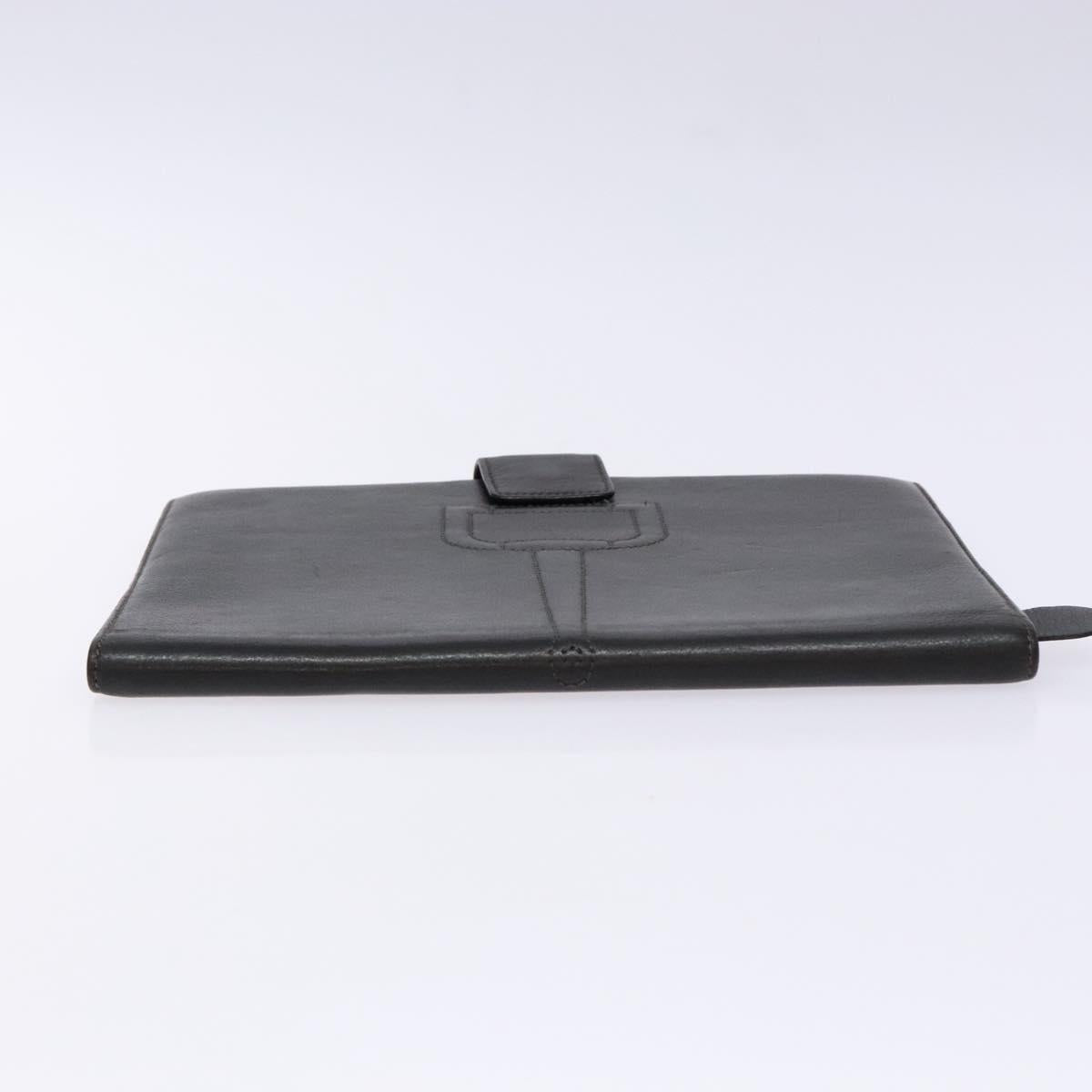 GUCCI Book Cover Leather Black Auth 133512