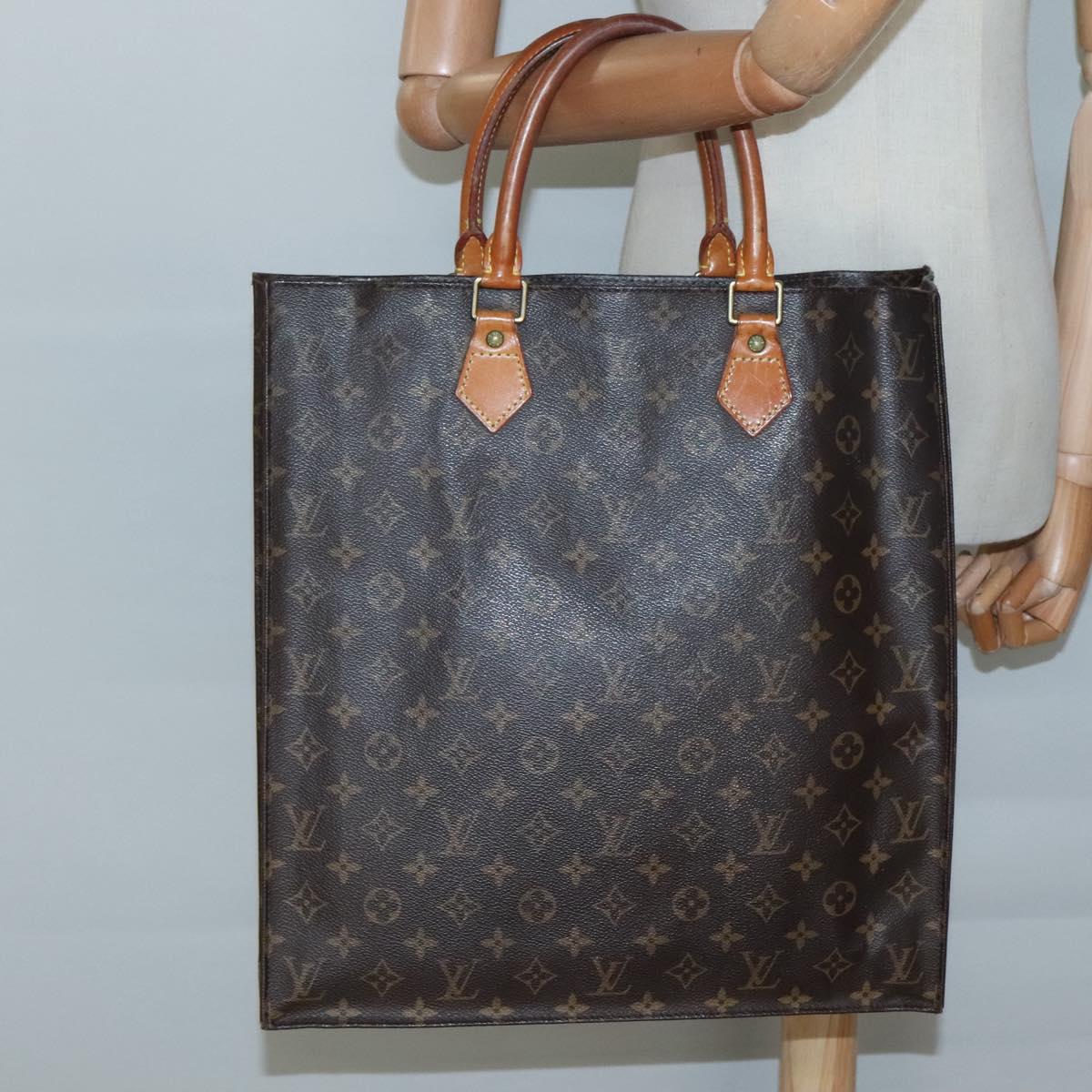 LOUIS VUITTON Monogram Sac Plat Hand Bag M51140 LV Auth 133557