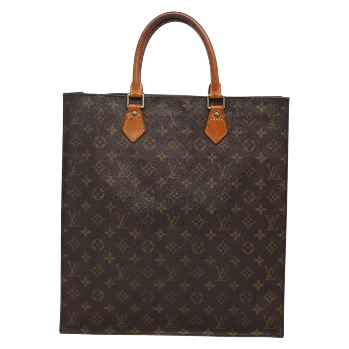 LOUIS VUITTON Monogram Sac Plat Hand Bag M51140 LV Auth 133557