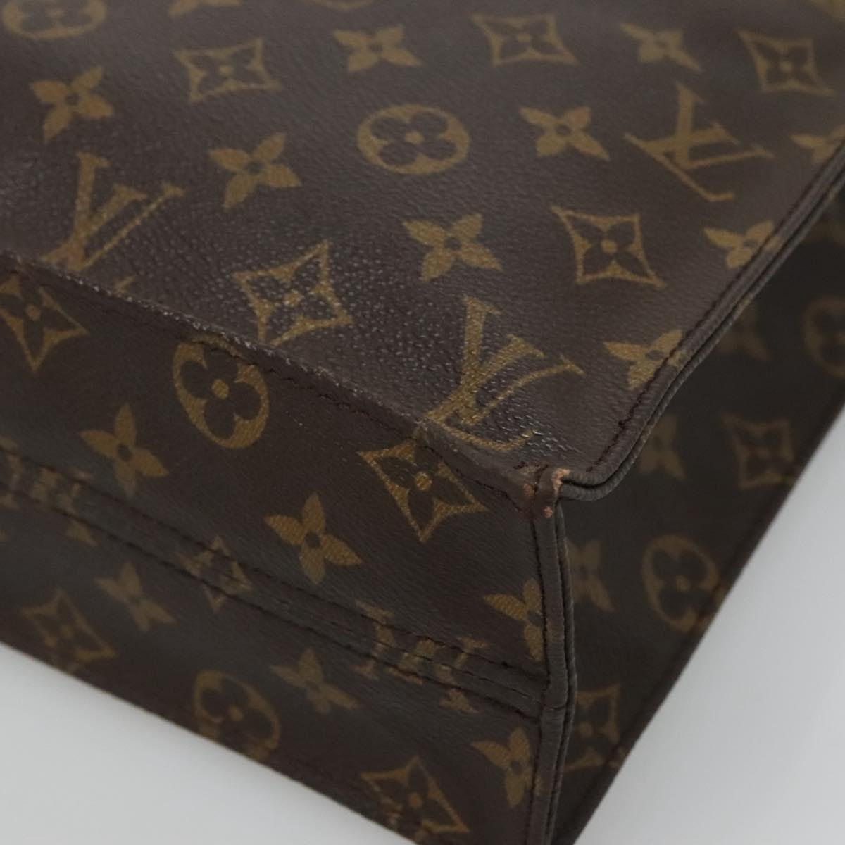 LOUIS VUITTON Monogram Sac Plat Hand Bag M51140 LV Auth 133558