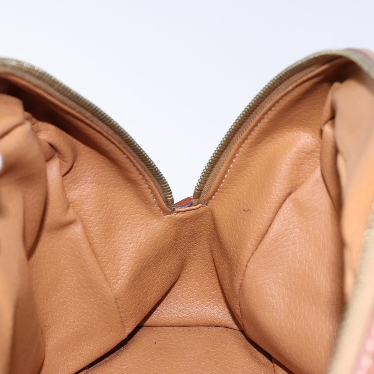 CELINE Macadam Canvas Hand Bag PVC Leather Brown Gold Auth 133564