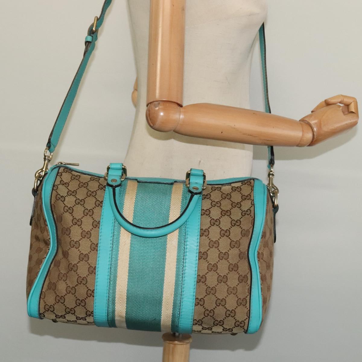 GUCCI GG Canvas Hand Bag 2way Beige Gold 2472005 Auth 133566