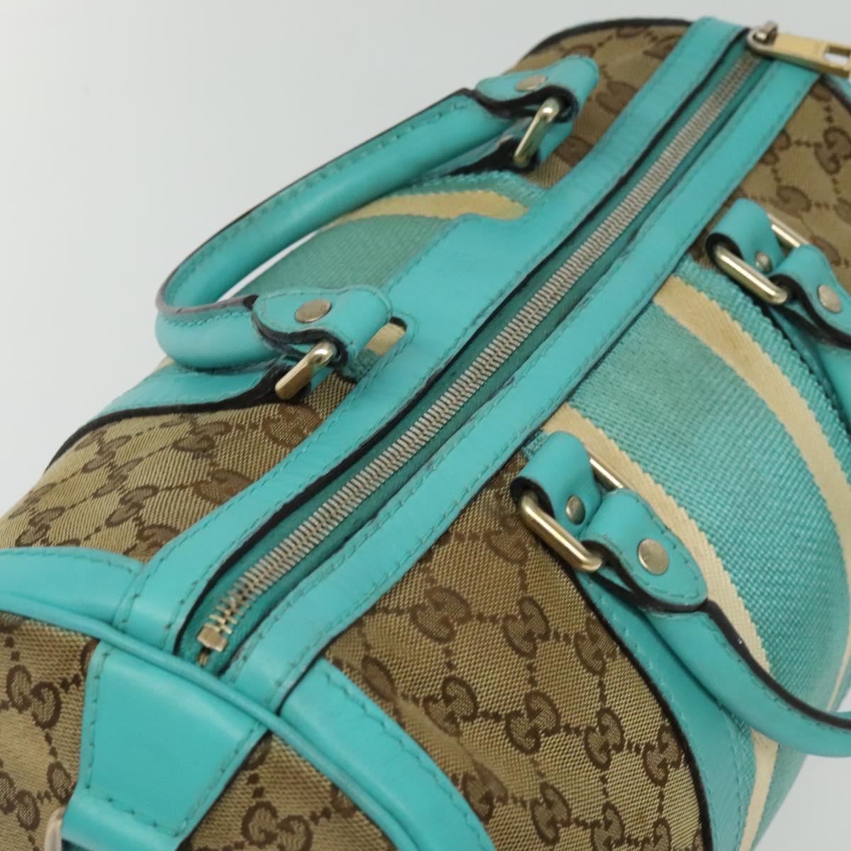 GUCCI GG Canvas Hand Bag 2way Beige Gold 2472005 Auth 133566