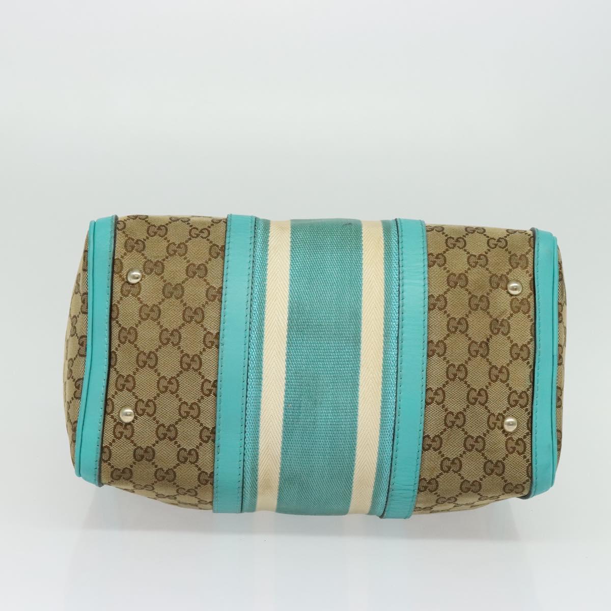 GUCCI GG Canvas Hand Bag 2way Beige Gold 2472005 Auth 133566