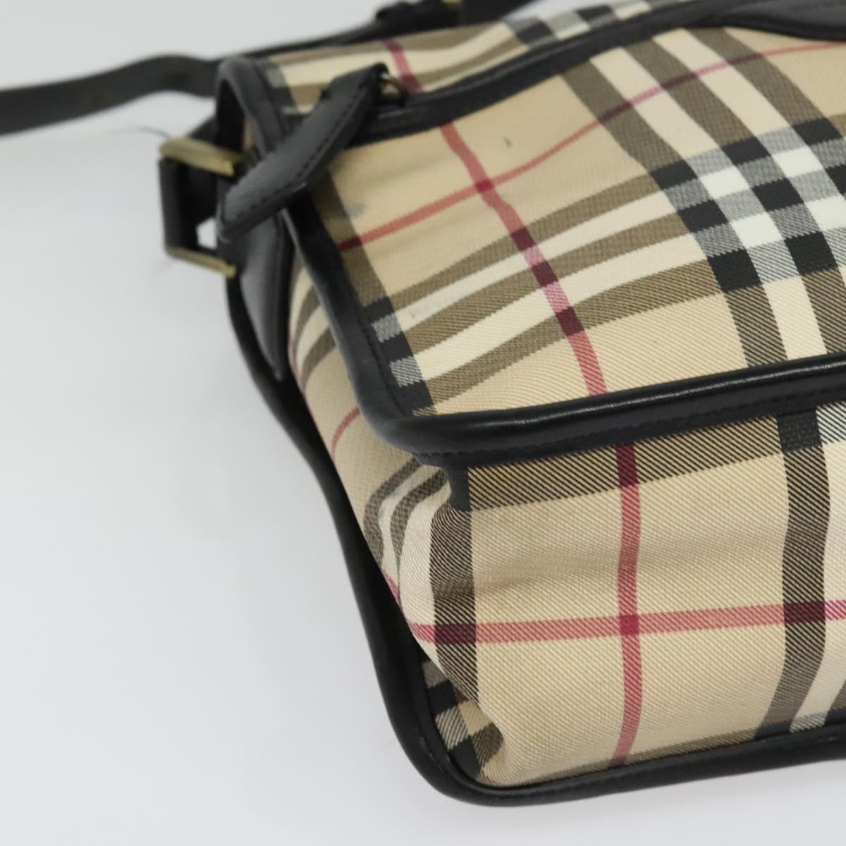 BURBERRY Nova Check Shoulder Bag PVC Beige Auth 133569