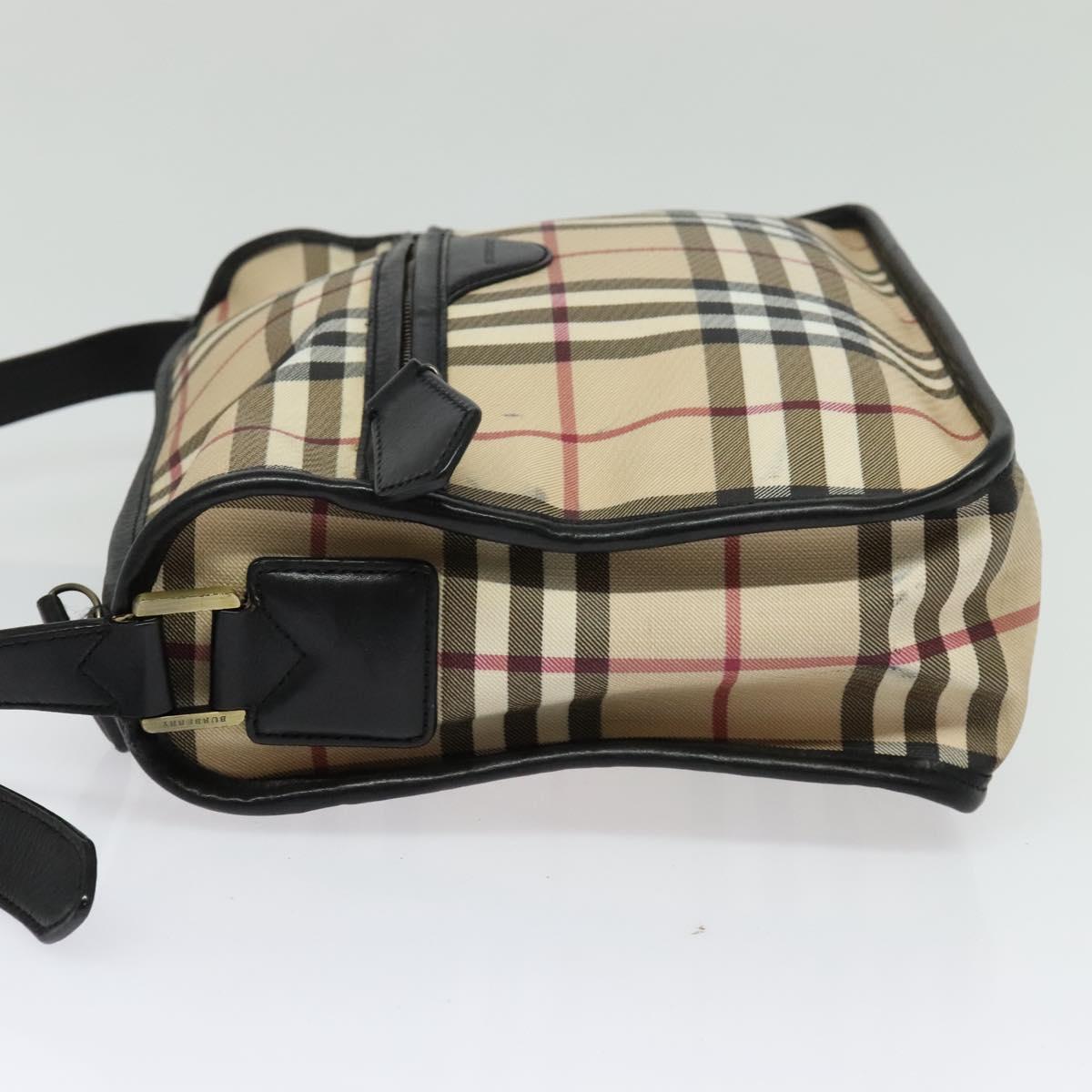 BURBERRY Nova Check Shoulder Bag PVC Beige Auth 133569