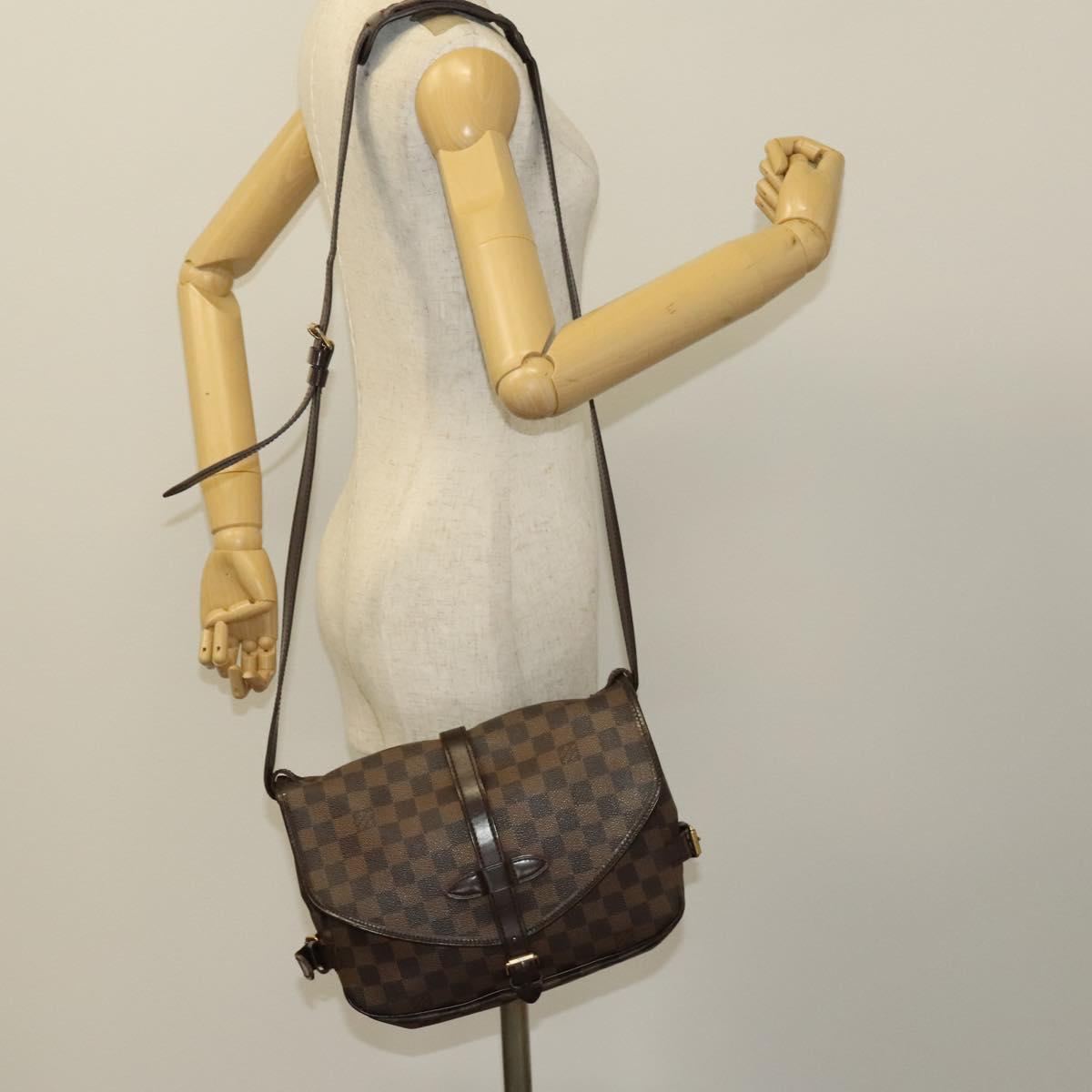 LOUIS VUITTON Damier Ebene Saumur 30 Shoulder Bag SPO N48081 LV Auth 133592