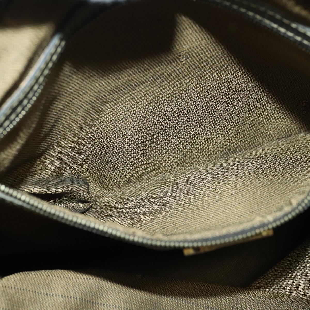 FENDI Zucca Canvas Hand Bag 2way Black Brown gold Auth 133607
