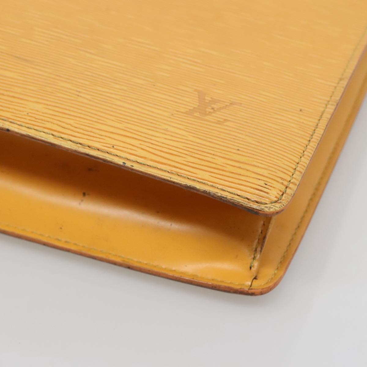 LOUIS VUITTON Epi Sac Plat Hand Bag Yellow M52079 LV Auth 133609