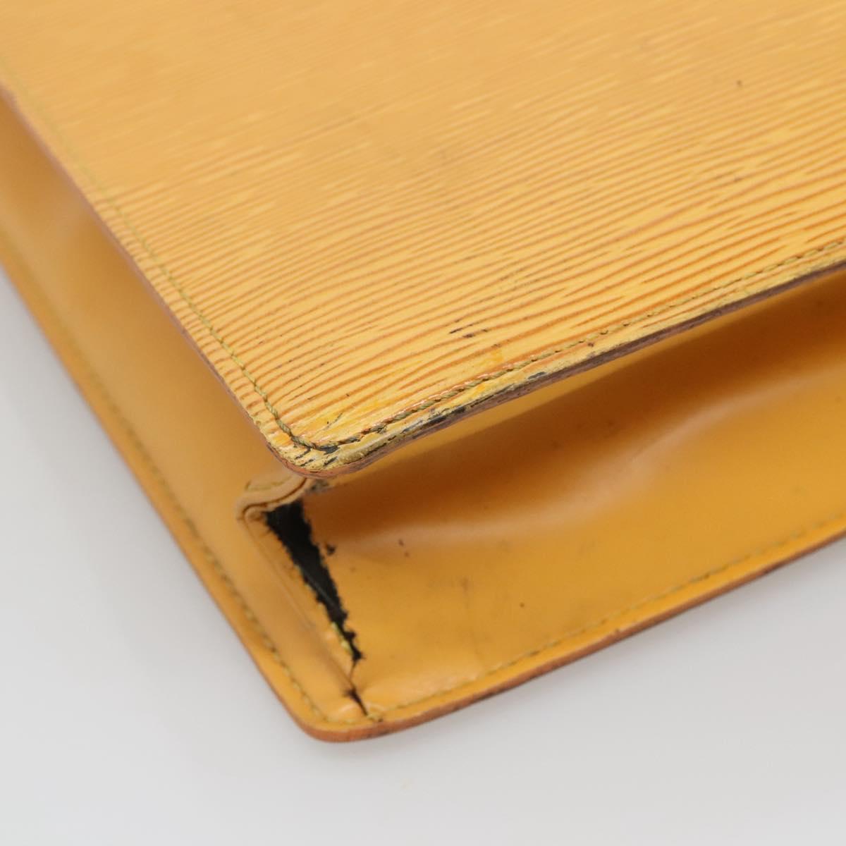 LOUIS VUITTON Epi Sac Plat Hand Bag Yellow M52079 LV Auth 133609