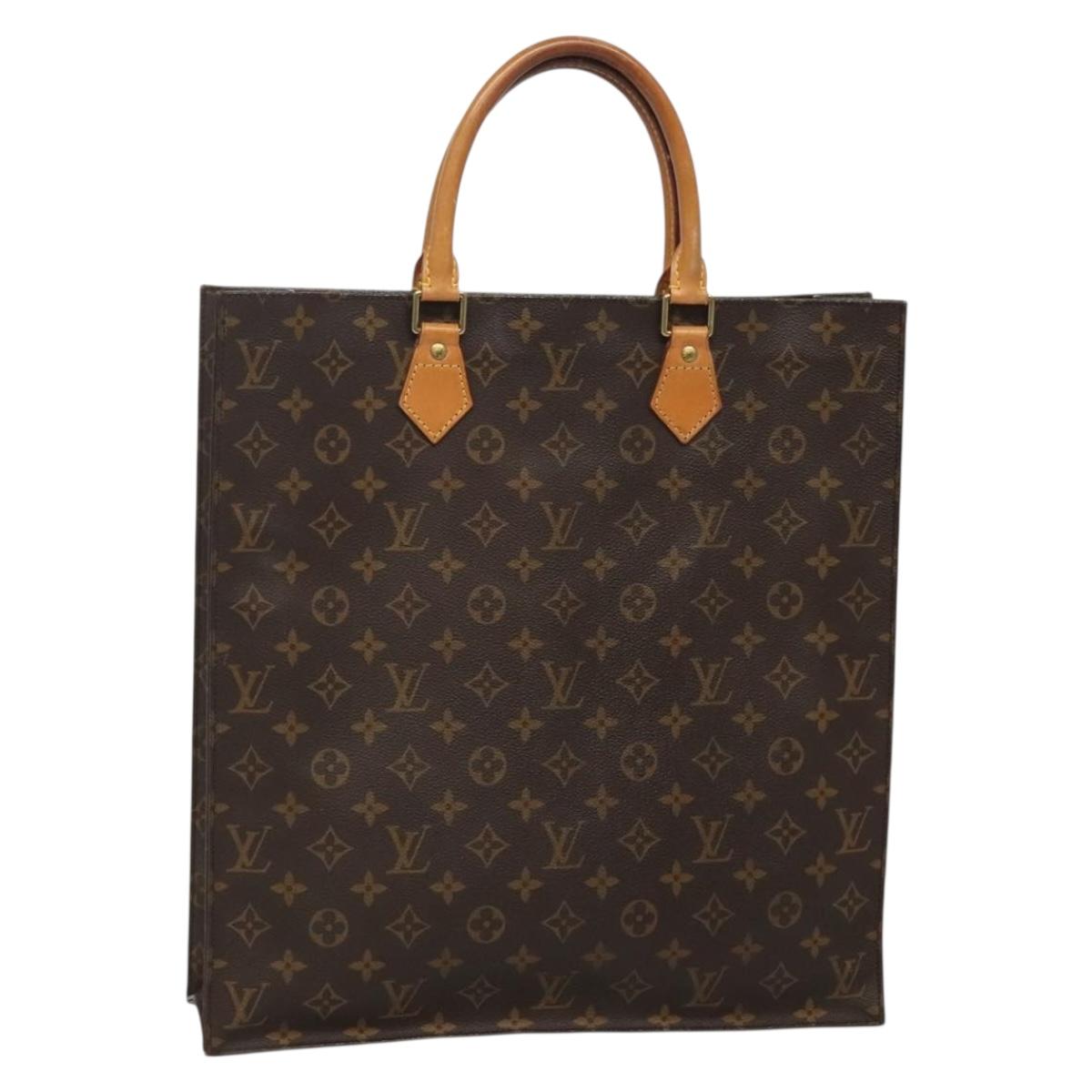 LOUIS VUITTON Monogram Sac Plat Hand Bag M51140 LV Auth 133613