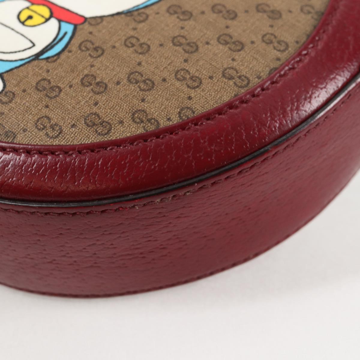 GUCCI Micro GG Supreme Doraemon Collaboration Bag PVC Beige 625216 Auth 133618