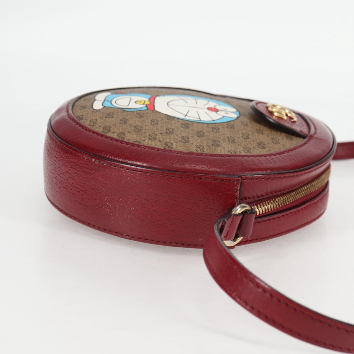 GUCCI Micro GG Supreme Doraemon Collaboration Bag PVC Beige 625216 Auth 133618