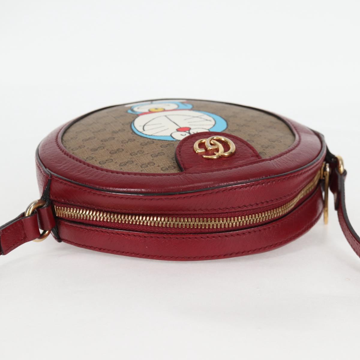 GUCCI Micro GG Supreme Doraemon Collaboration Bag PVC Beige 625216 Auth 133618