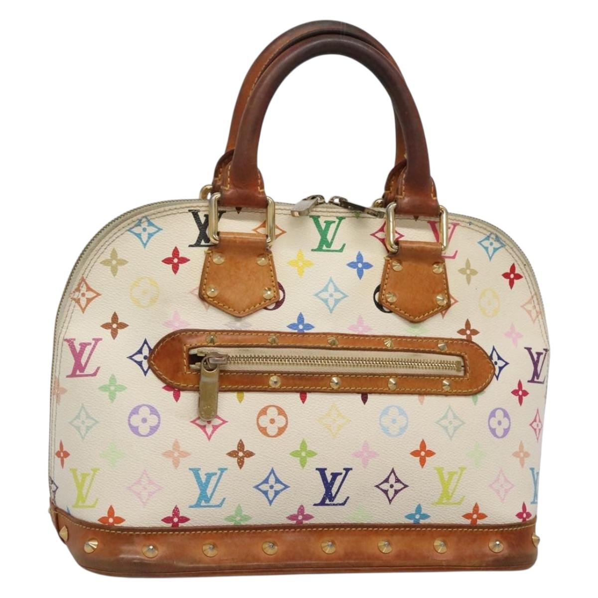 LOUIS VUITTON Monogram Multicolor Alma Hand Bag White M92647 LV Auth 133620