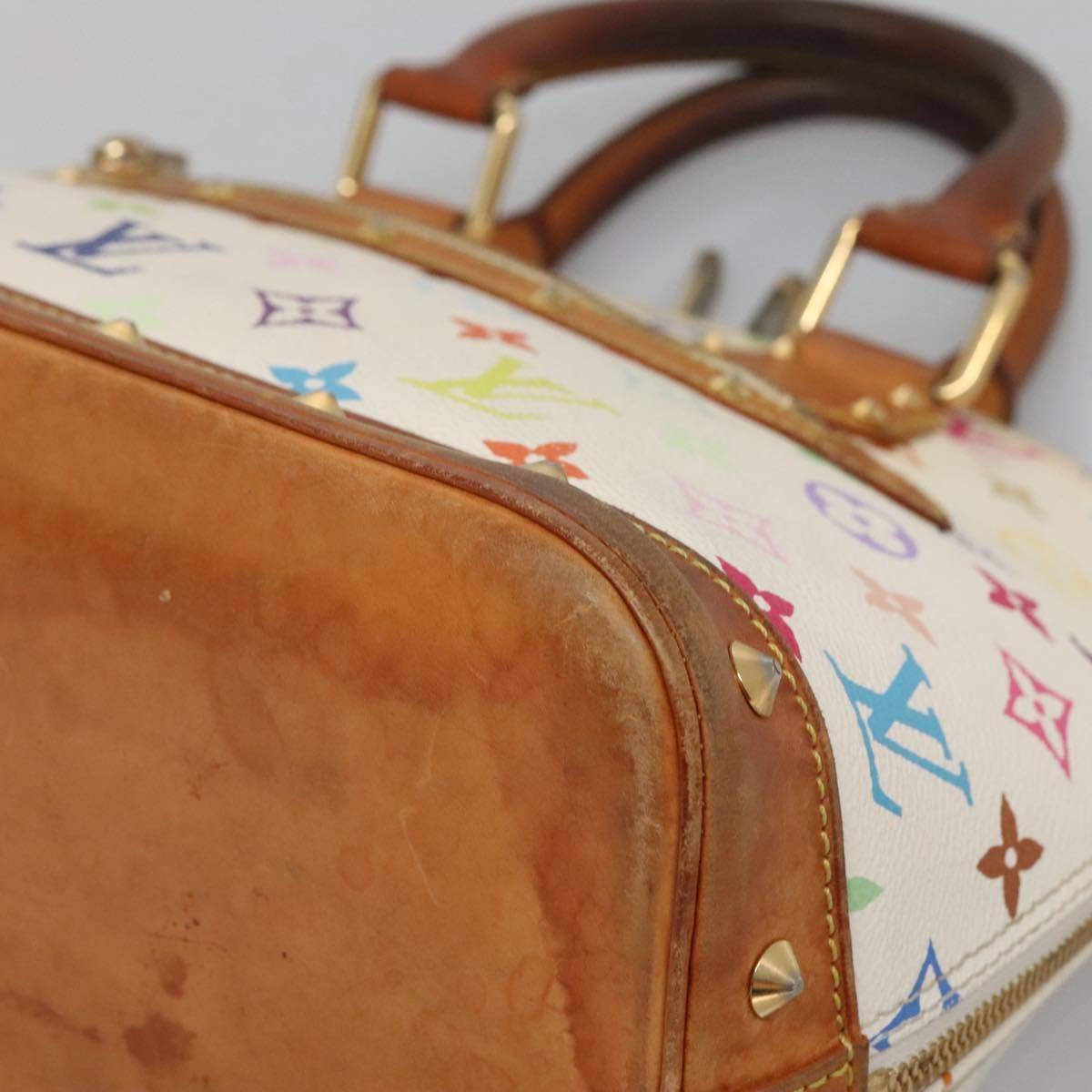 LOUIS VUITTON Monogram Multicolor Alma Hand Bag White M92647 LV Auth 133620